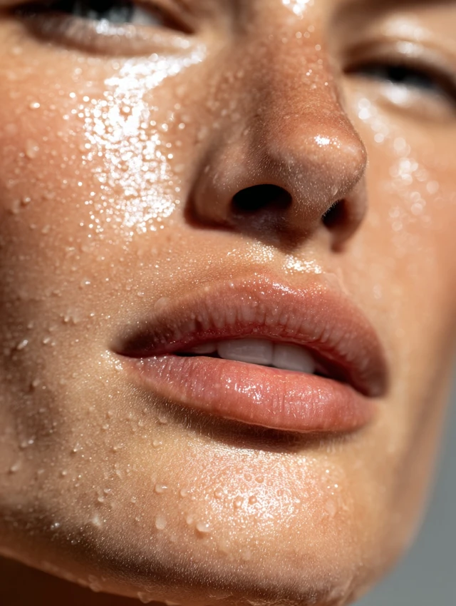 Beautiful Woman Face Close Up Natural Makeup Skin