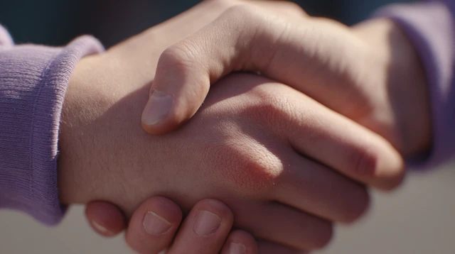 Close Up Handshake Natural Skin Detail