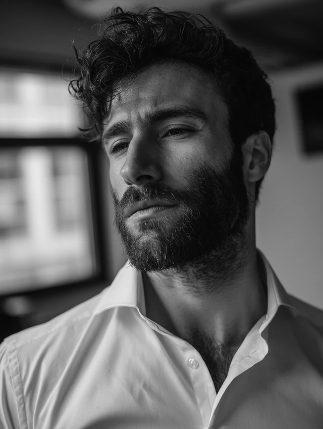 Masculine Portrait Black and White Photography