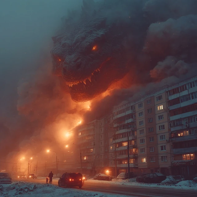 Godzilla Attacks Moscow City Cinematic Destruction