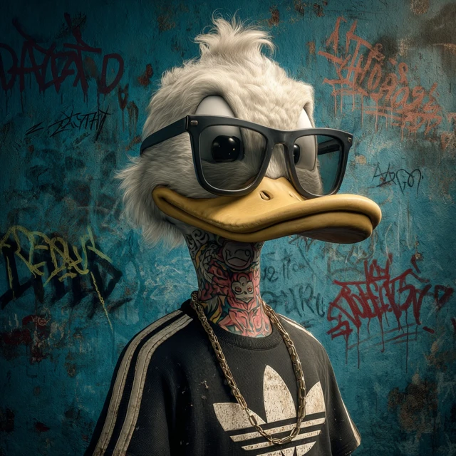 Donald Duck in Adidas Street Art Style