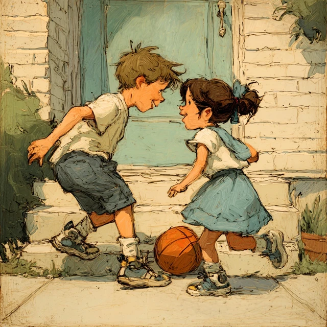 Kids Playing Together Building Blocks