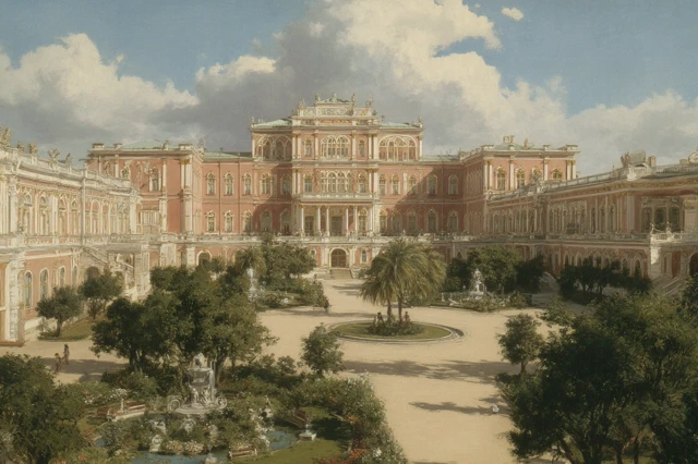 Neo Russian Palace 1890s Imperial Residence Landscape