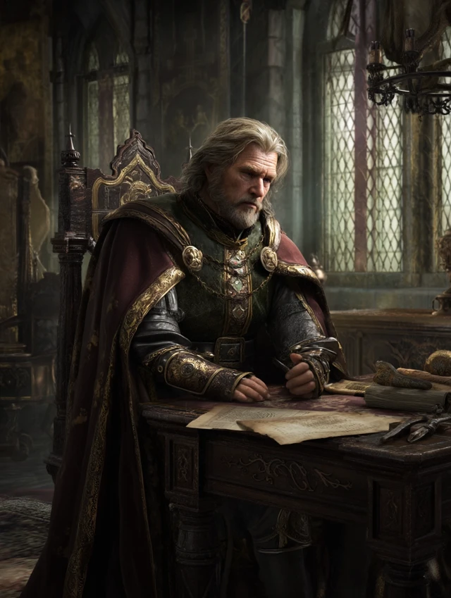 Medieval Lord Portrait Realistic Digital Art