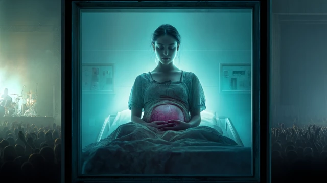 Creepy Thriller Film Poster Pregnant Woman