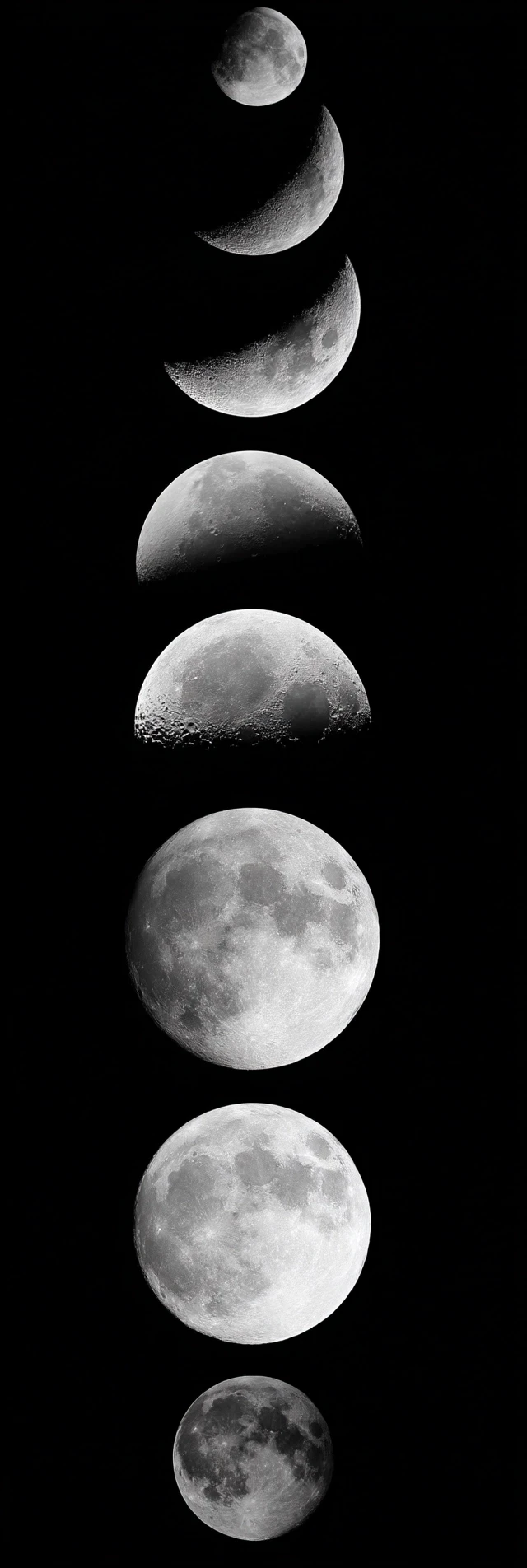 Moon Phases Wall Art Minimalist Black and White