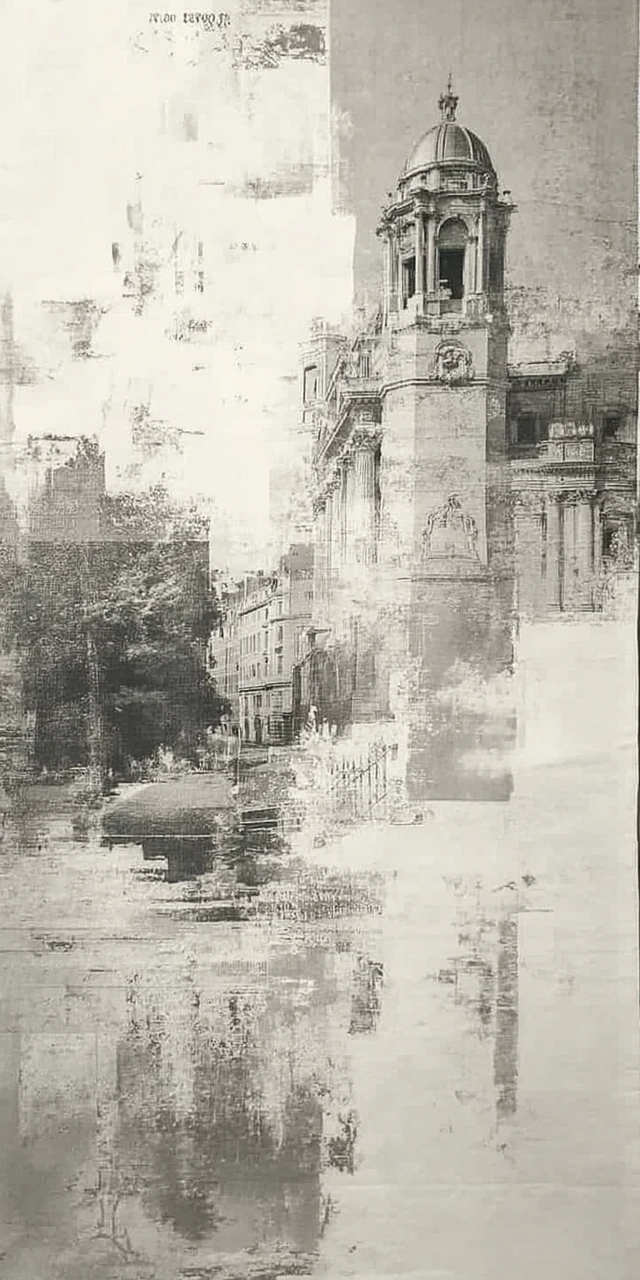 Victorian Architecture Etching Print