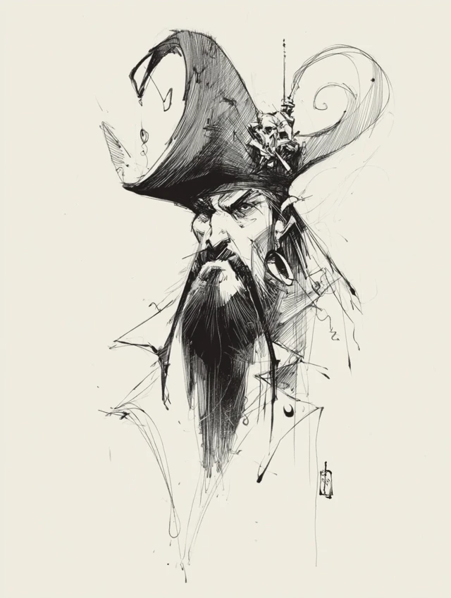 Captain Blackbeard Fantasy Art Headshot