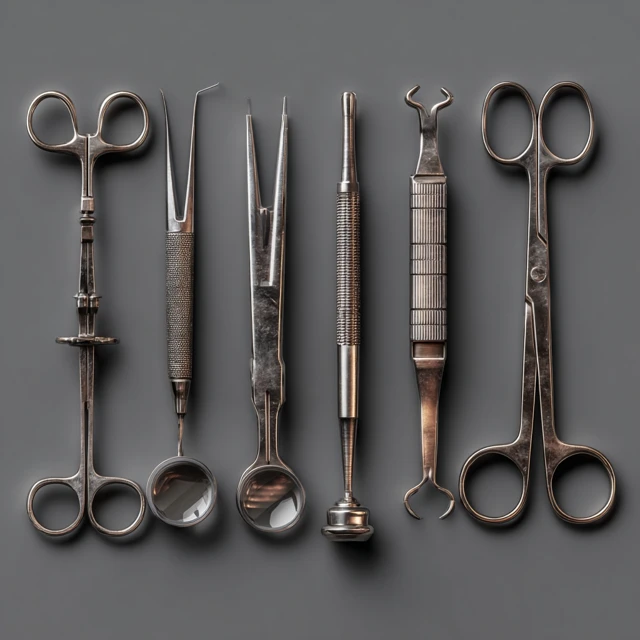 Surgical Instruments Set Realistic High Quality Image