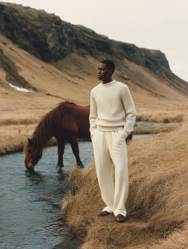 Fashion Editorial African Model Iceland Minimalist