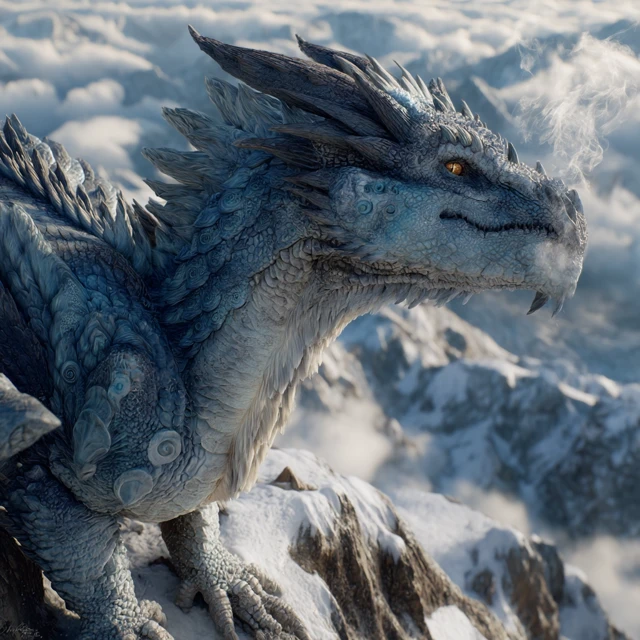Majestic Dragon on a Mountain Peak Fantasy Art