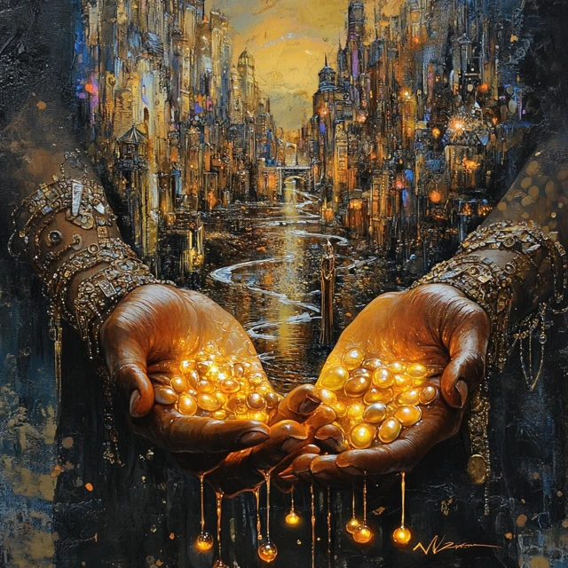 Ajes Power Hands Spiritual Wealth Fantasy Art