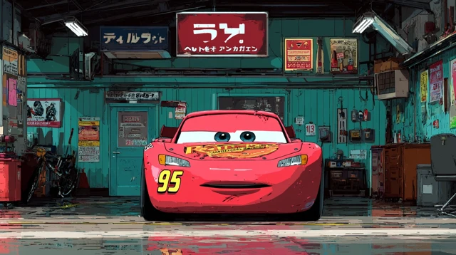 Lightning McQueen in Anime Garage