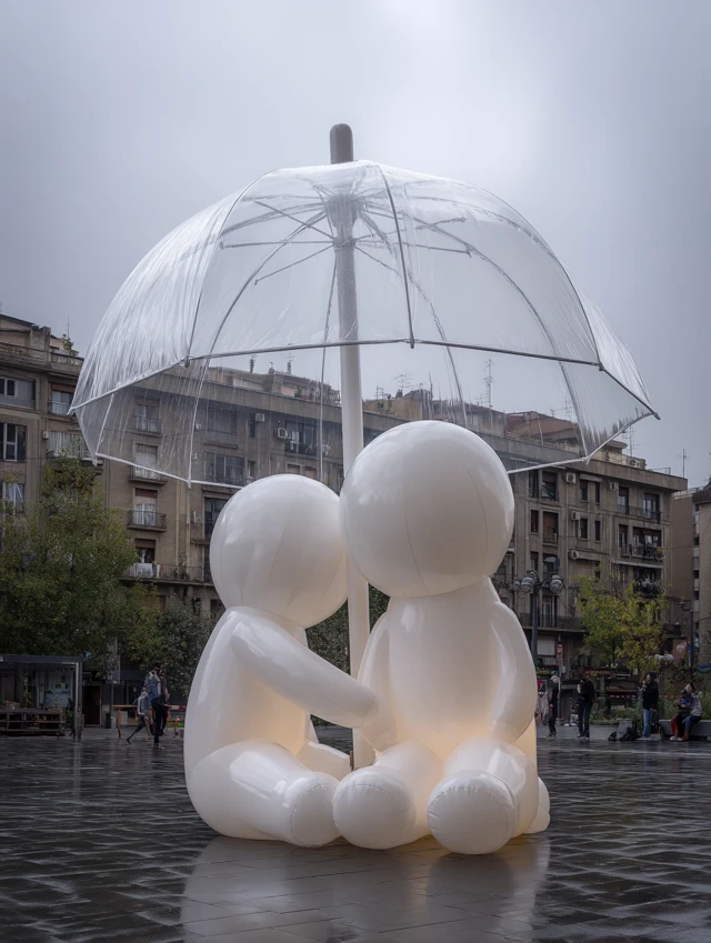 Romantic Inflatable Sculpture for Couples City Plaza