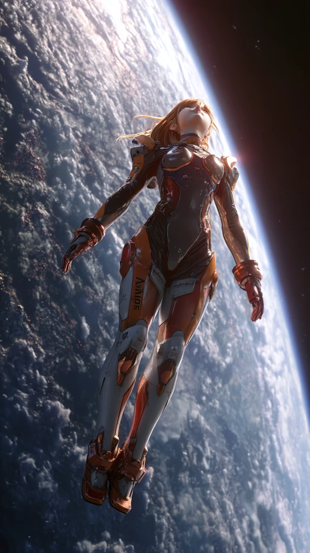 Asuka in Space: Realistic Portrait with Tears