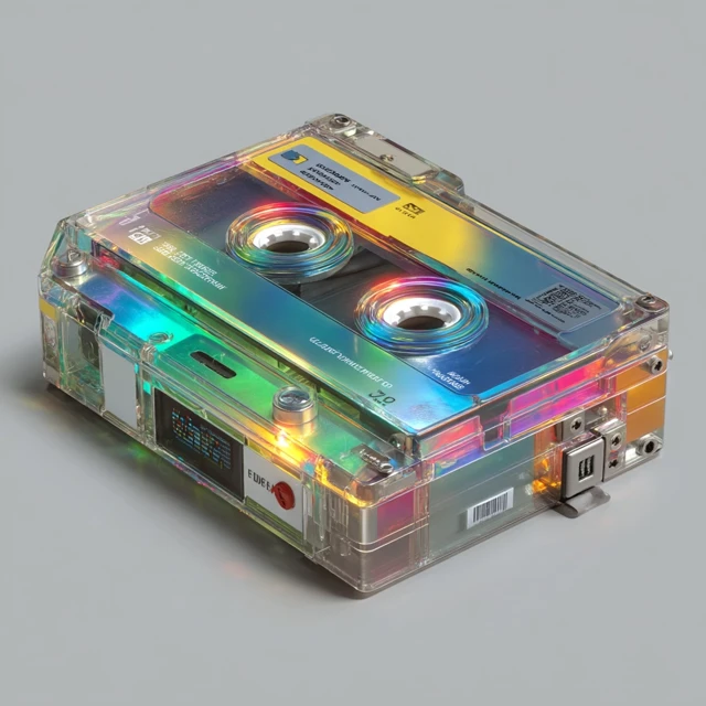 Futuristic Memory Diskette with Hologram
