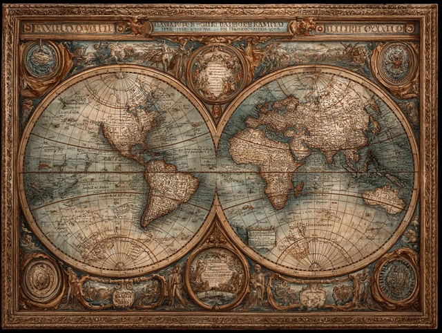 Antique World Map Detailed Texture