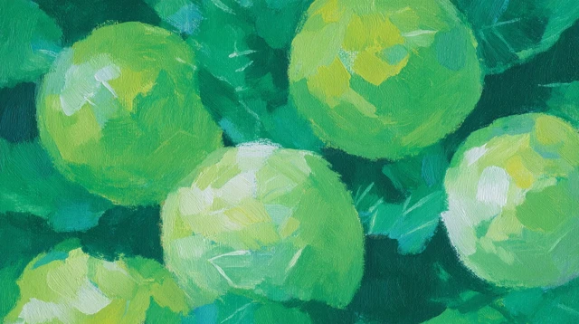 Pop Art Cabbages Acrylic Painting Modern Graphic