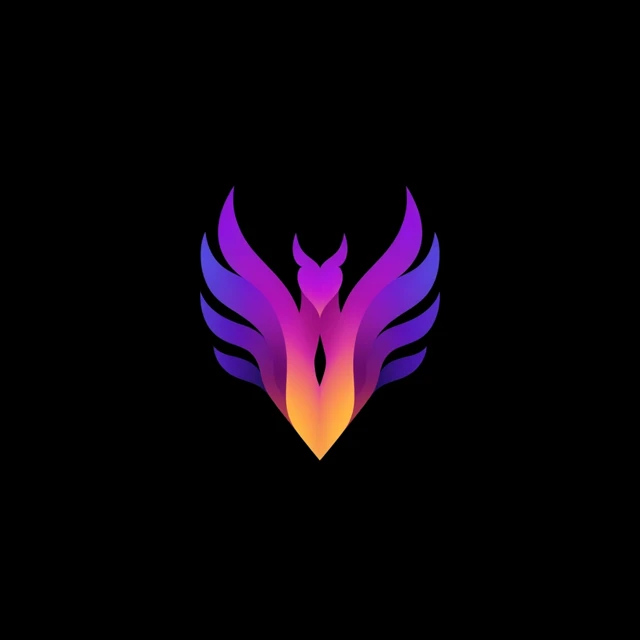 Phoenix Logo Design Gradient Purple Orange