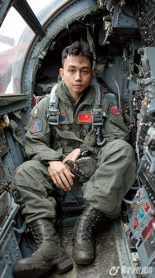 Chinese Fighter Pilot Inside Cockpit Looking Out