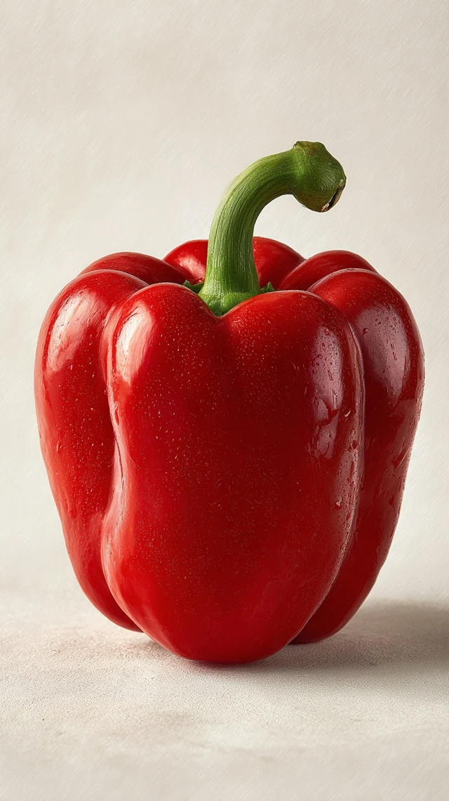 Large Red Pepper Close Up Apple Style