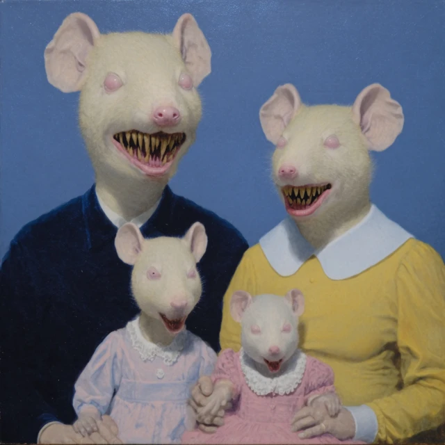 Creepy Rat Family Portrait Art