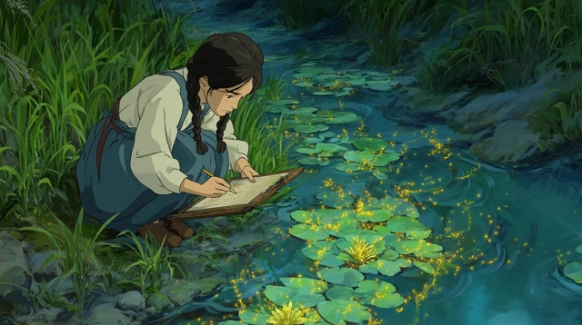 Xiaokui Drawing by the Creek Studio Ghibli Style