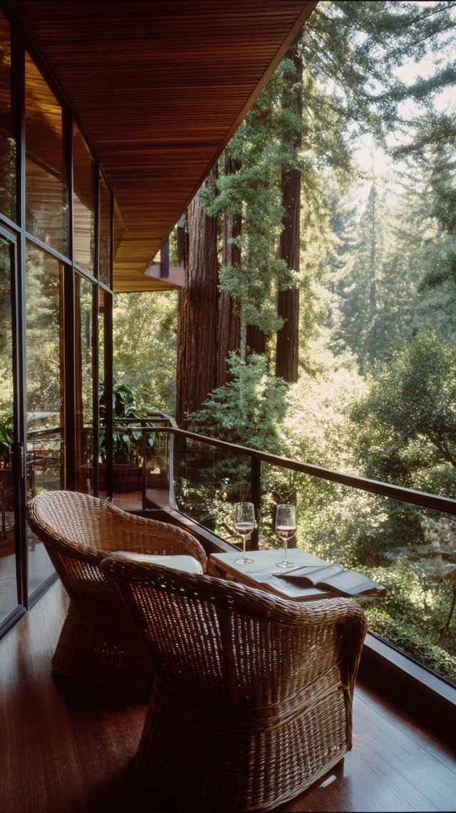 Forest Villa Balcony 1980s Luxury Sonoma California