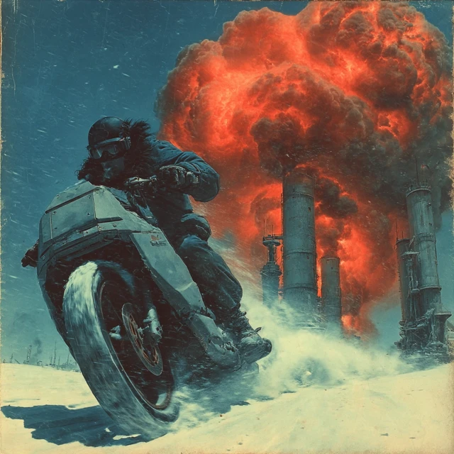Retro Cyberpunk Escape: Industrial Winter Hell