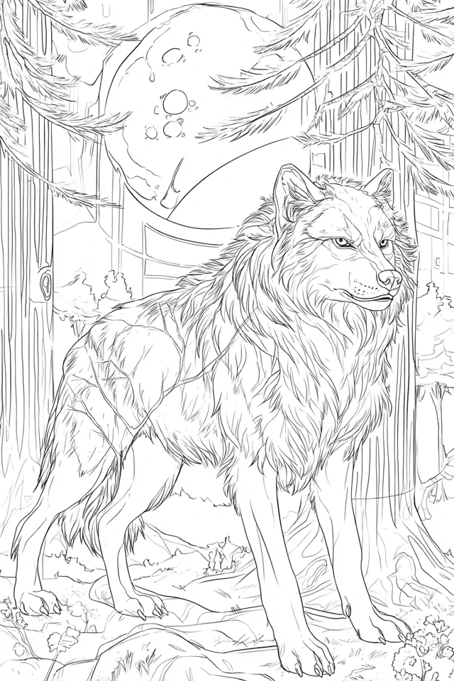 Alpha Wolf Shifter Coloring Page