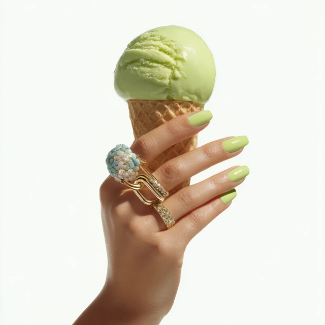 Hand with Ice Cream Jewelry Minimalist Pop Art
