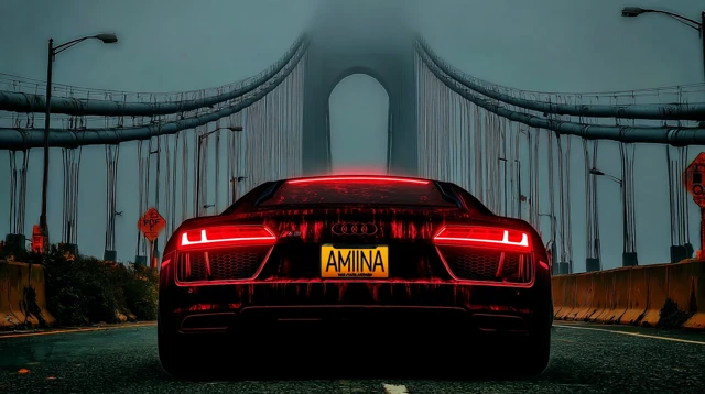 NYC Bridge Supersport Car Photorealistic Scene