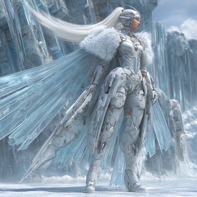 Ice Warrior Queen High Tech Armor and Glacier