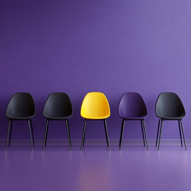 Modern Chair Design A Yellow Accent in a Purple Room