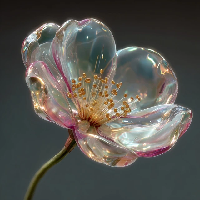Transparent Resin Flower Digital Art