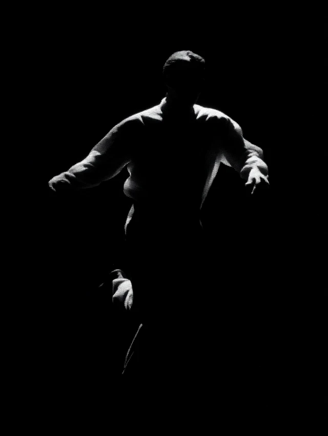 Rising Soul Silhouette Man In Black and White