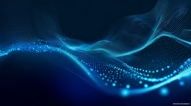 Abstract Blue Tech Background Futuristic Waves