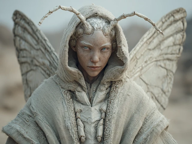 Insect Woman Portrait in Nature High Quality