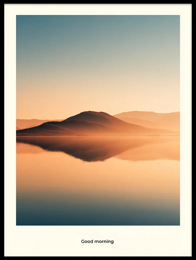 Sunrise Lake Reflection Good Morning Minimalist Poster