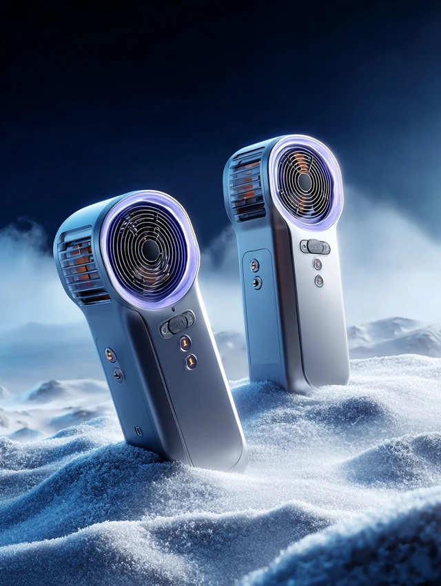 Cool Tech Fans in a Snowy Landscape