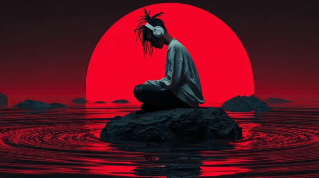 Dreamlike Figure on a Lake Digital Art