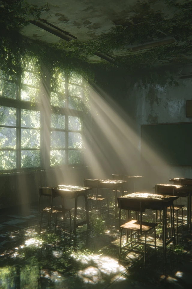Abandoned Classroom Nature Takes Over