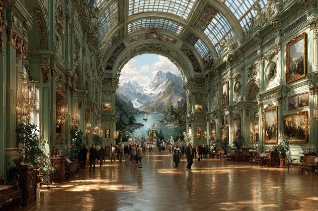 Grand Art Gallery Hall Classical Masterpieces