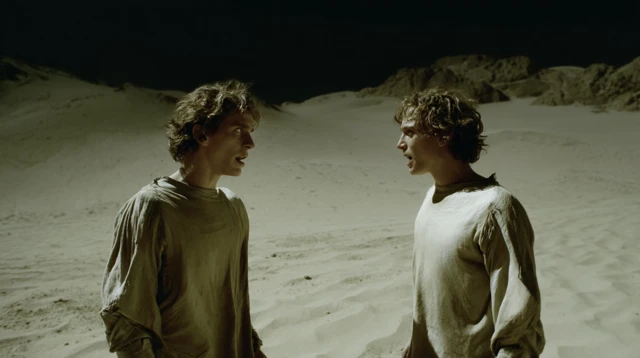 Dune Style Encounter Mysterious Desert Scene
