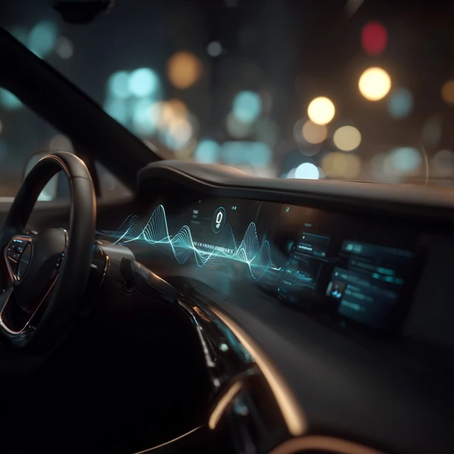 Car Dashboard Futuristic Technology Impressionist Style