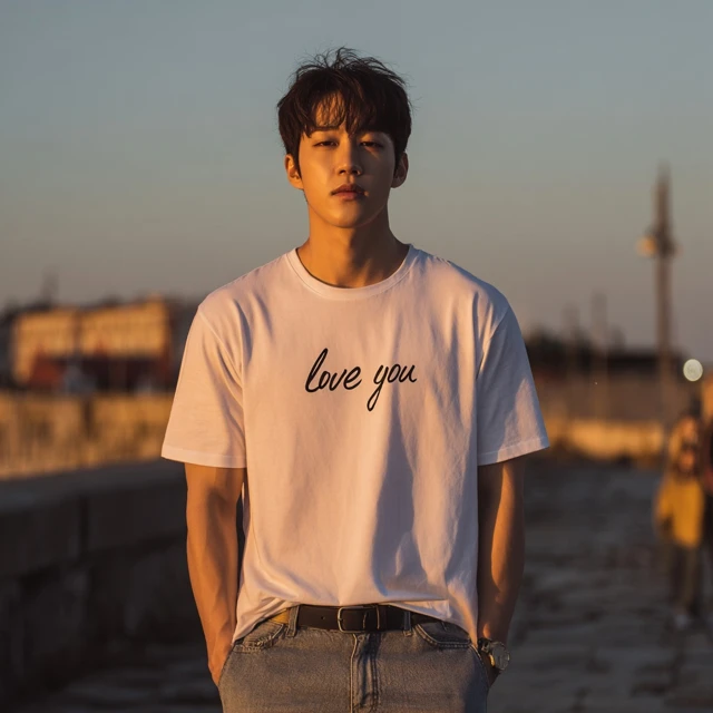 Korean Model in Sunset Street Fashion