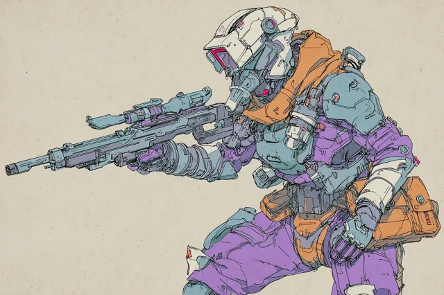 Futuristic Cyberpunk Soldier Concept Art