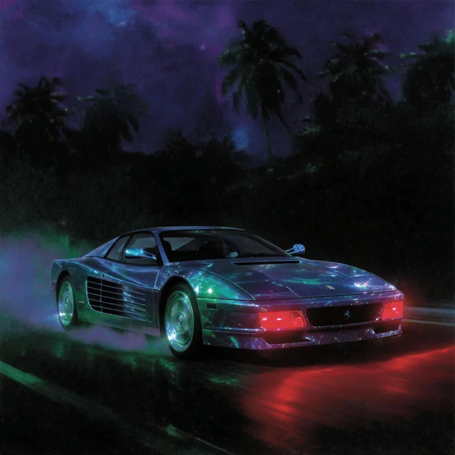 Supercar Speeding on Highway Airbrush and Crystal Style