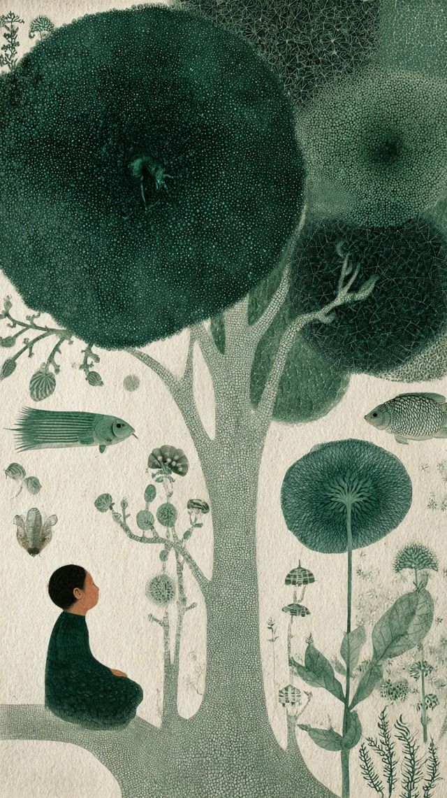 Asian Child in Jungle Illustration Art