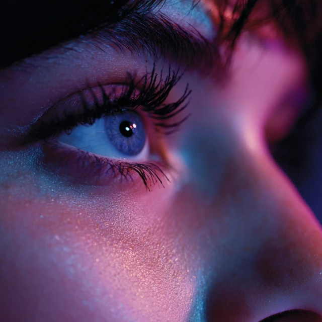 Cyberpunk Blue Eye Close Up Moody Neon Lighting